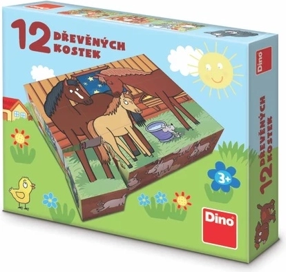 Dino fa kockák háziállatokkal 12 db