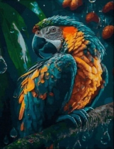 Gyémántfestés Papagáj 30x40 cm