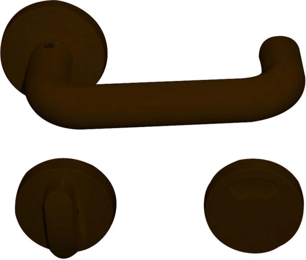 WC ajtókilincs foglaltságjelzővel, barna, műanyag