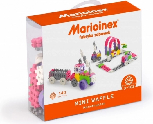 Mini Waffle Konstruktor építőkészlet 140 db – rózsaszín