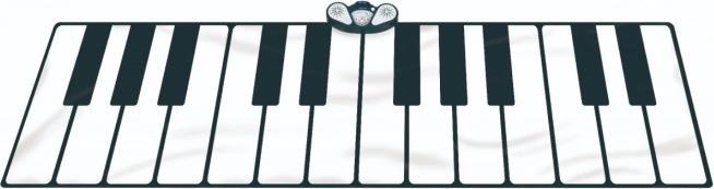 Nagy zenei szőnyeg gyerekeknek 3+ Keyboard XXL 260x74cm felvételi móddal és MP3 kábellel