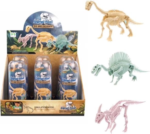 Dinoszauruszcsontváz átlátszó tubusban