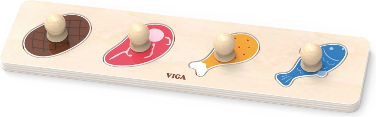 Viga első berakós puzzle fogantyúkkal – étel