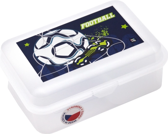 Uzsonnás doboz rekesszel, focis mintával