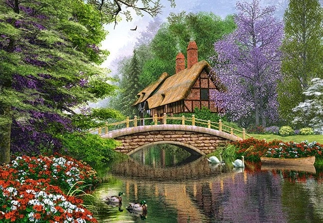 Puzzle Kastély a folyóparton 1000 darab CASTORLAND