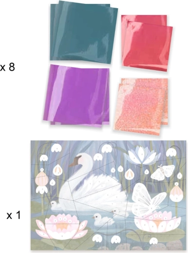 Csillogó fóliamozaik sablonnal