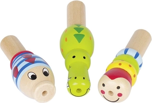 Fa állatfigurás síp – vegyes motívumok