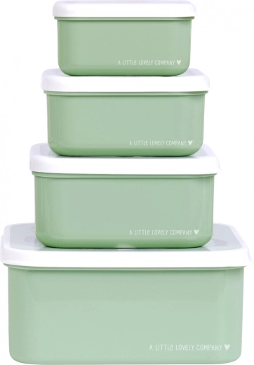 A Little Lovely Company négydarabos uzsonnásdoboz-készlet – Zöld