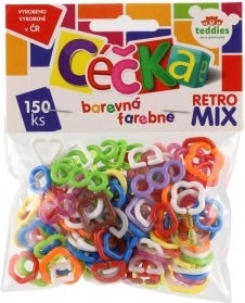 Színes retro C-kapcsok – 150 db műanyag öntvény
