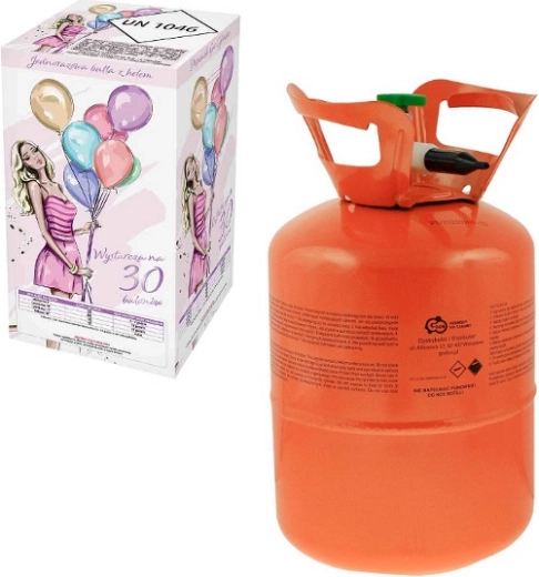 Egyszer használatos héliumos palack 30 darab (9") lufihoz