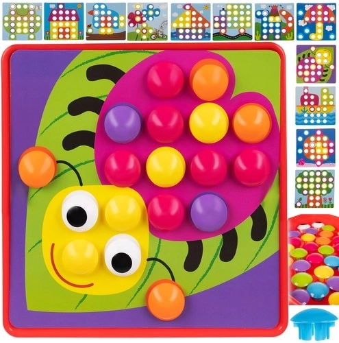 Oktatómozaik gyerekeknek színes pöckökkel