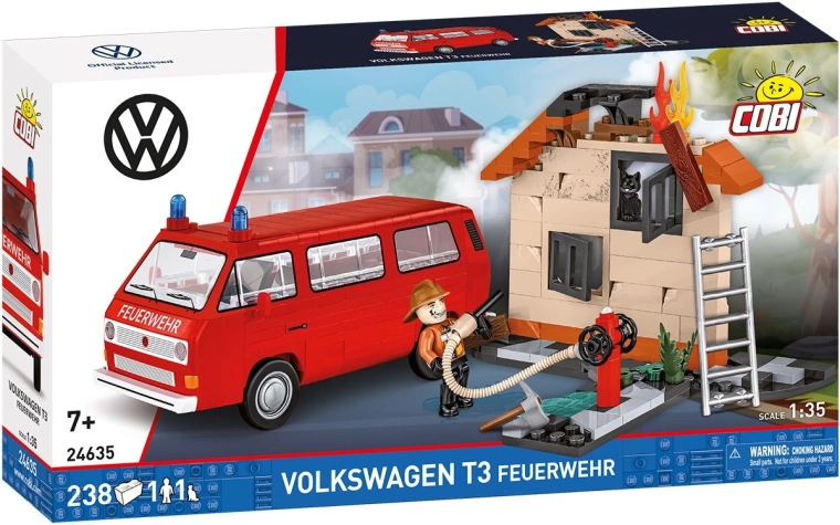 Cobi Volkswagen T3 tűzoltóság 1:35 építőkészlet