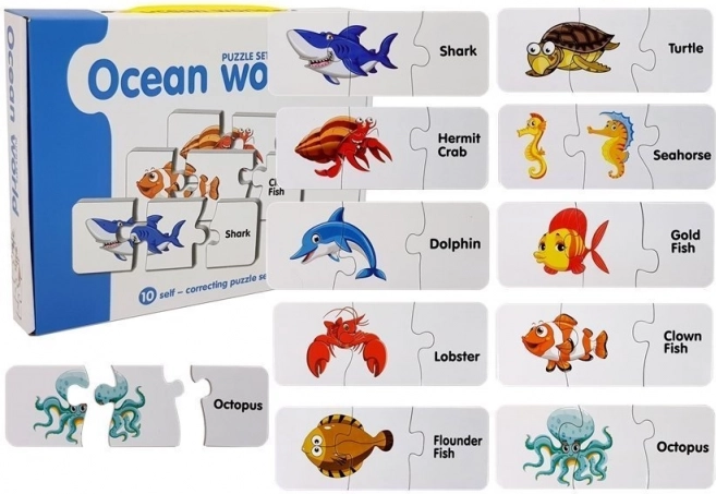Oktató puzzle – óceáni világ – 10 önellenőrző párosítás
