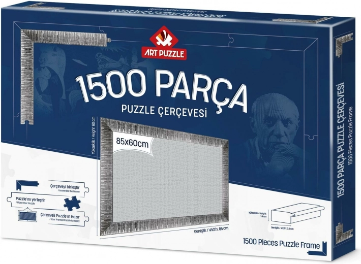 Puzzle keret 85x60 cm ezüst