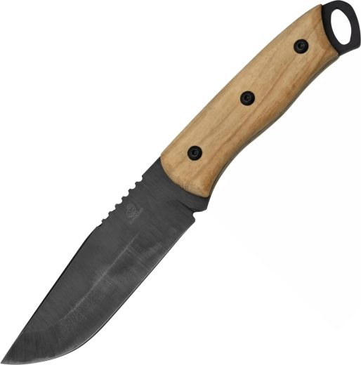 BeaverCraft BSH4 bushcraft kés kékített pengével és diófa markolattal, bőrtokkal