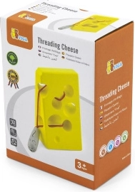 Sajtdarab fűzős játék egérkével – fejlesztő játék 3+ éveseknek