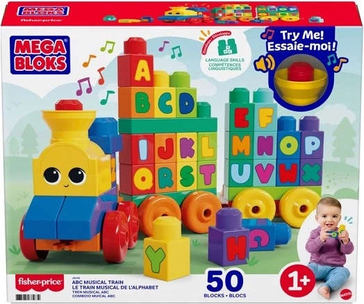 Fisher-Price ABC zenélő vonat ABC betűkockákkal