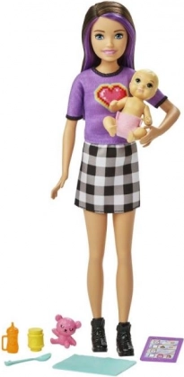 Barbie bébiszitter kisbabával és kiegészítőkkel