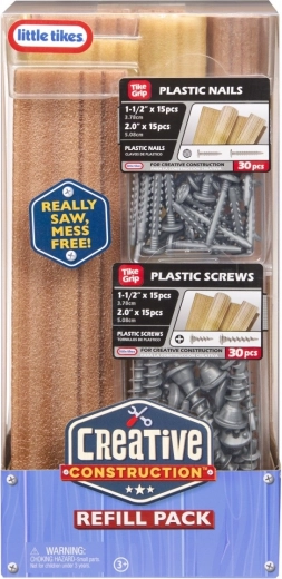 Kreatív építőkészlet: fa, szegek és csavarok