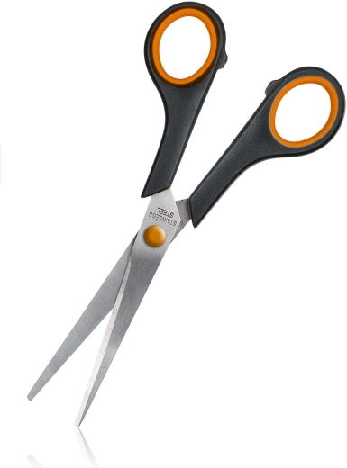 Rozsdamentes olló 17 cm narancs-fekete