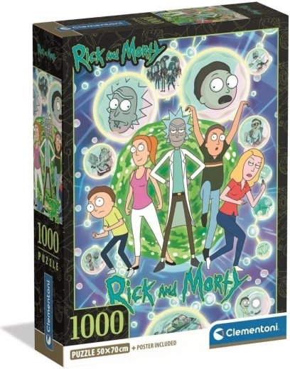 Clementoni puzzle Rick és Morty: multiverzum kollázs 1000 darab