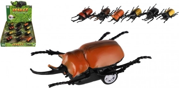 Műanyag bogár visszahúzós mechanizmussal 10cm