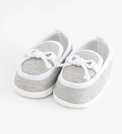 New Baby szürke baba mokaszin kiscipő 0–3 hónapos korig