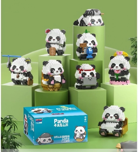 Mega panda építőkészlet – 9 figura
