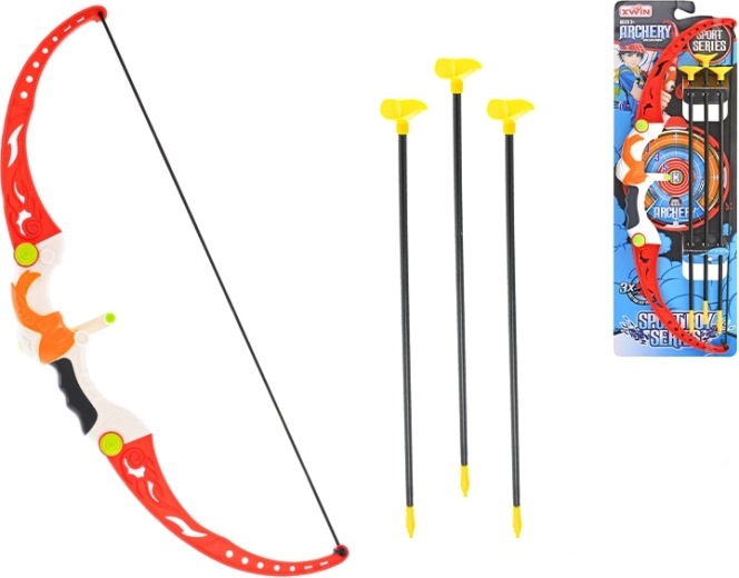 Gyerek íj 56 cm nyilakkal és tapadókorongos céltáblával