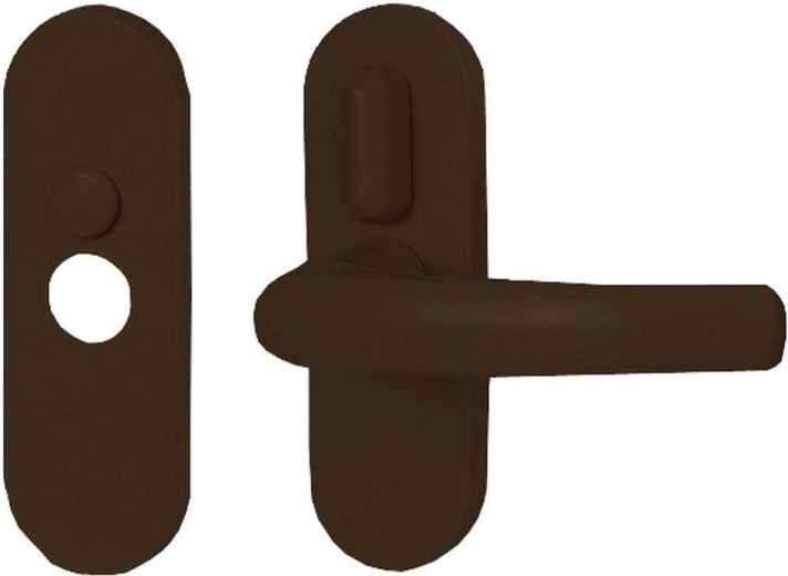 Beltéri klasszikus kilincs karral – barna, műanyag