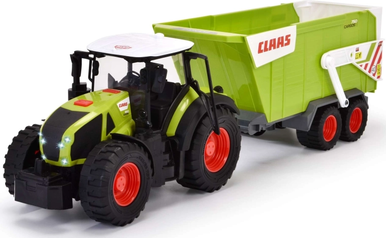 Valósághű Claas traktor pótkocsival