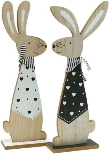 Fa dekoráció Glamour nyuszi 11 × 33 cm