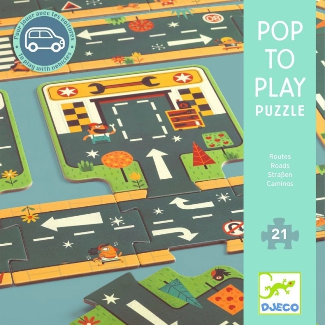 Djeco közúti puzzle gyerekeknek