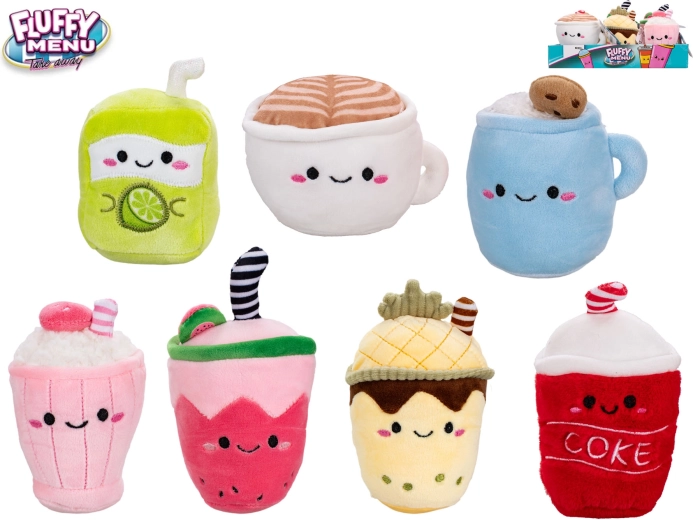 Fluffy Menu plüss ital – aranyos mini kézi játék