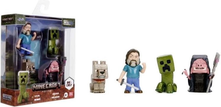 MINECRAFT MOVIE 6,5 cm fém figura szett – 4 db