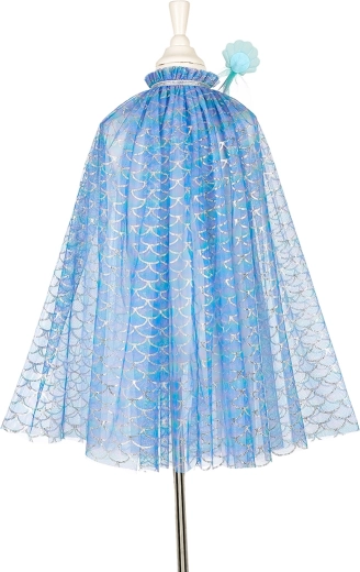 Souza sellő jelmez Marlya – köpeny fejpánttal és varázspálcával (3–4 év)