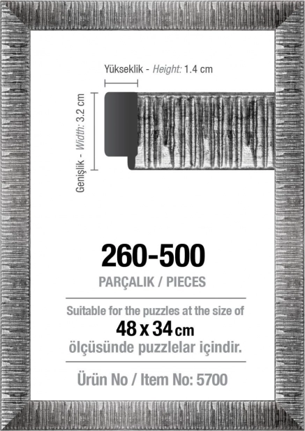 Puzzlekeret 48 × 34 cm, ezüst