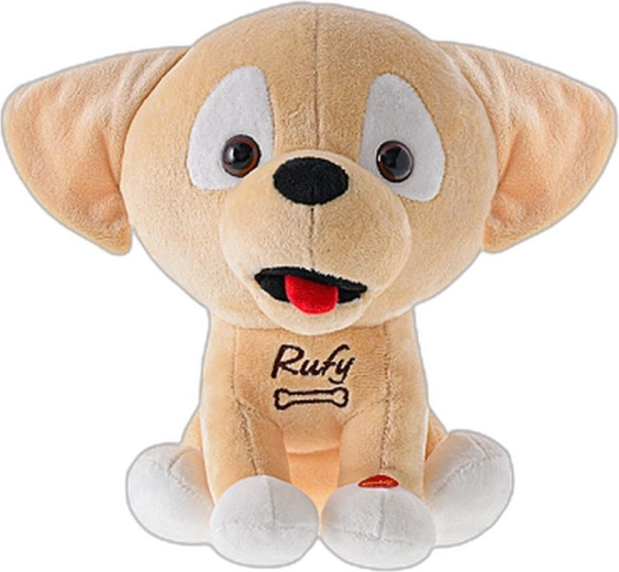 Plüss kutyus Rufy csehül beszél 19 cm, elemes - 1 db