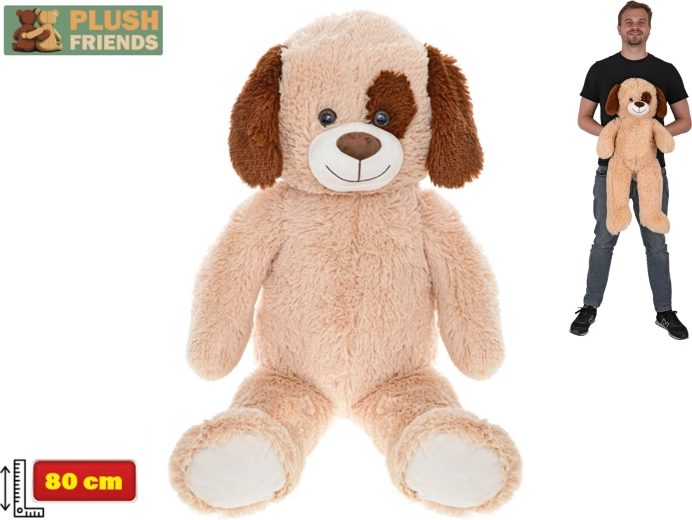 Plüss kutya Plush Friends 80 cm világosbarna