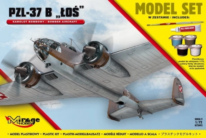 PZL–37B Łoś repülőgép makett 1:72 – műanyag építőkészlet