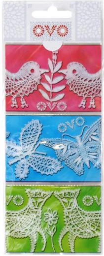 Húzható zsugorfóliák húsvéti tojásokra Csipke, 9 db