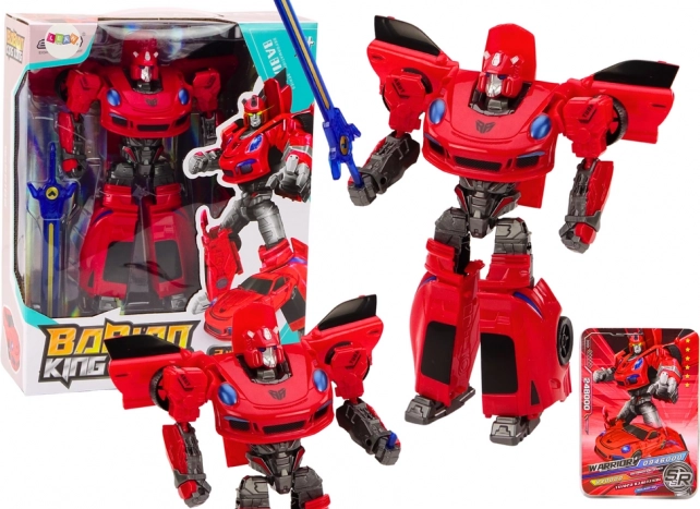 Auto robot 2v1 piros sportautó transzformátor