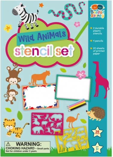 Vadállatos sablonok színes ceruzakészlettel