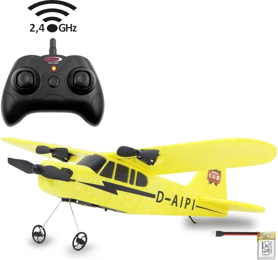 Jamara Piper J3-Cub RC repülőgép, 2,4 GHz-es távirányítóval és giroszkóppal