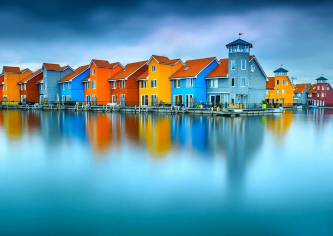 ENJOY puzzle vízparti házak, Groningen, Hollandia – 1000 darab