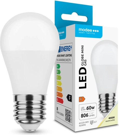 Modee LED izzó Globe Mini G45 8,5 W E27 806 lm semleges fehér