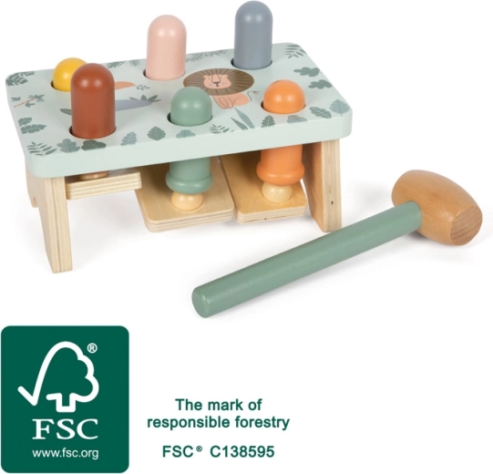 small foot Safari fa kalapácsos pad