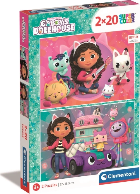 CLEMENTONI Puzzle Gabby varázslatos háza 2x20 darab