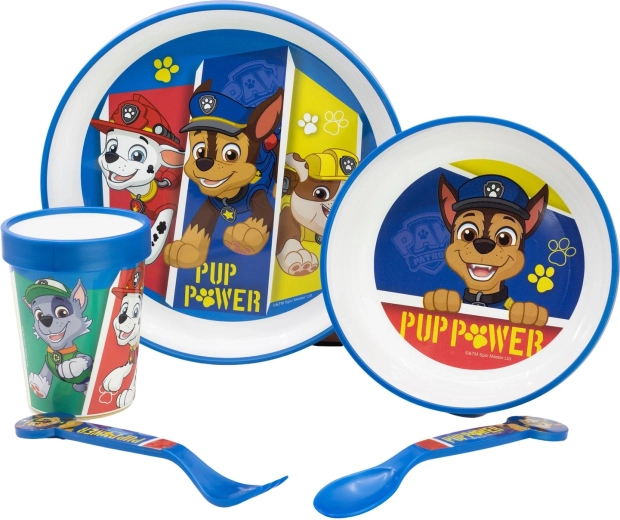 Mancs Őrjárat Pup Power prémium csúszásgátló reggeliző szett, 5 részes