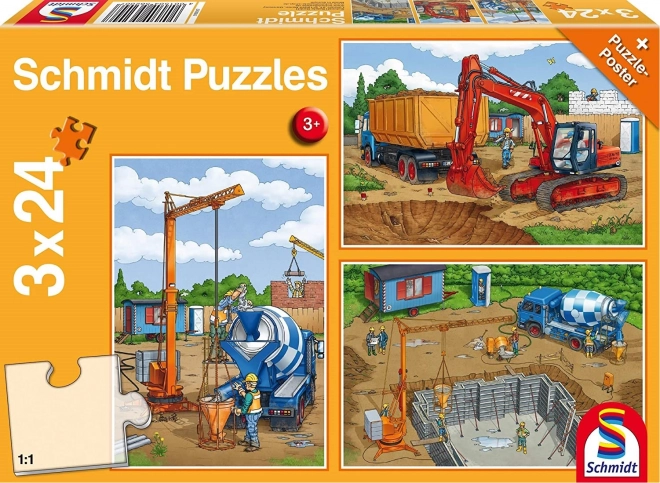 SCHMIDT Puzzle Építkezésen 3x24 darab